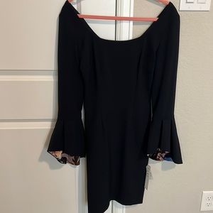 Gorgeous Dress with Asymmetrical Bell Sleeves & a Beautiful Sleeve Lining